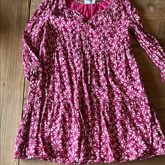 GAP Pink and Red Smocked Tiered Sundress with V-Neck - Picture 1 of 3